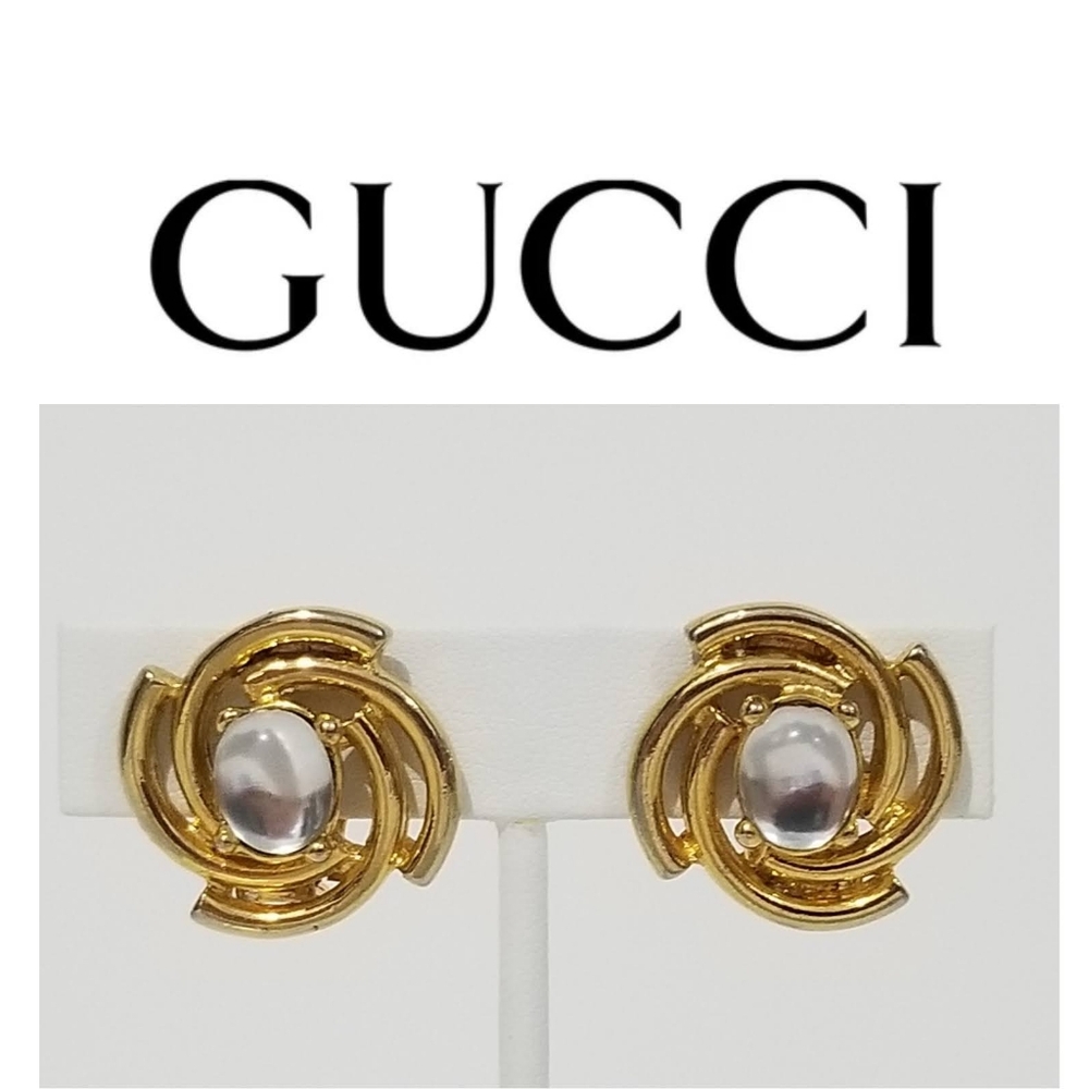 EUC Vintage 80s PAOLO (Gucci) gold tone spiral clip-on earrings